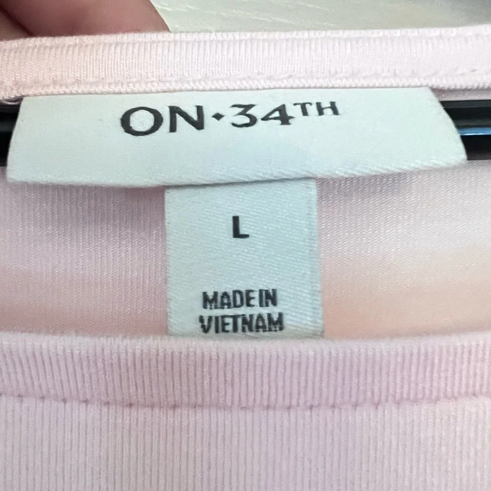 Baby Pink Tulle-Sleeve Crewneck T-Shirt - Picture 4 of 5